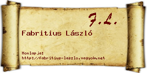 Fabritius László névjegykártya
